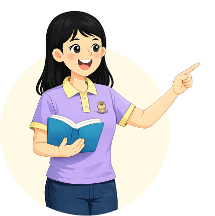 Teacher with book illustration